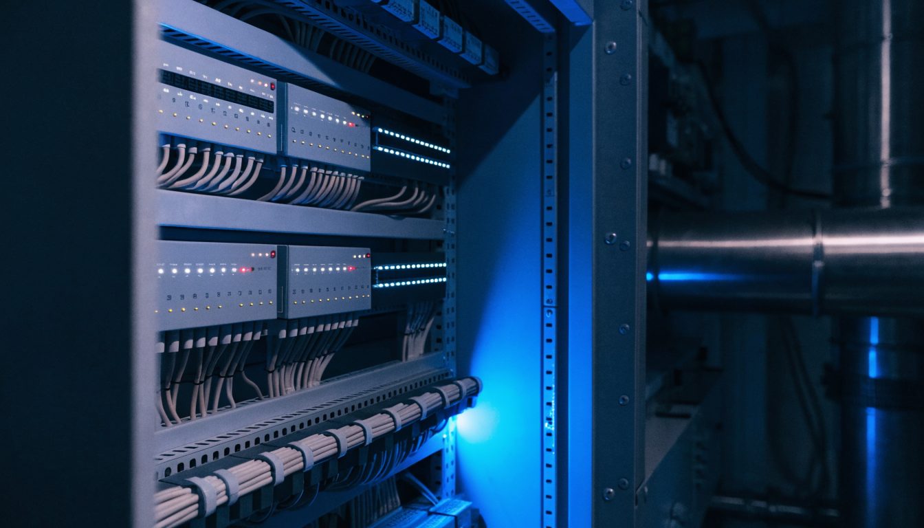 Building management system controllers and loomed control wiring in a plant panel