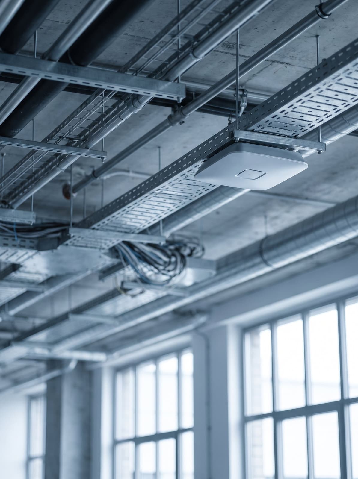 Wireless access point on an exposed ceiling